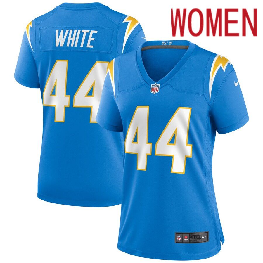 Women Los Angeles Chargers #44 Kyzir White Nike Powder Blue Game NFL Jersey